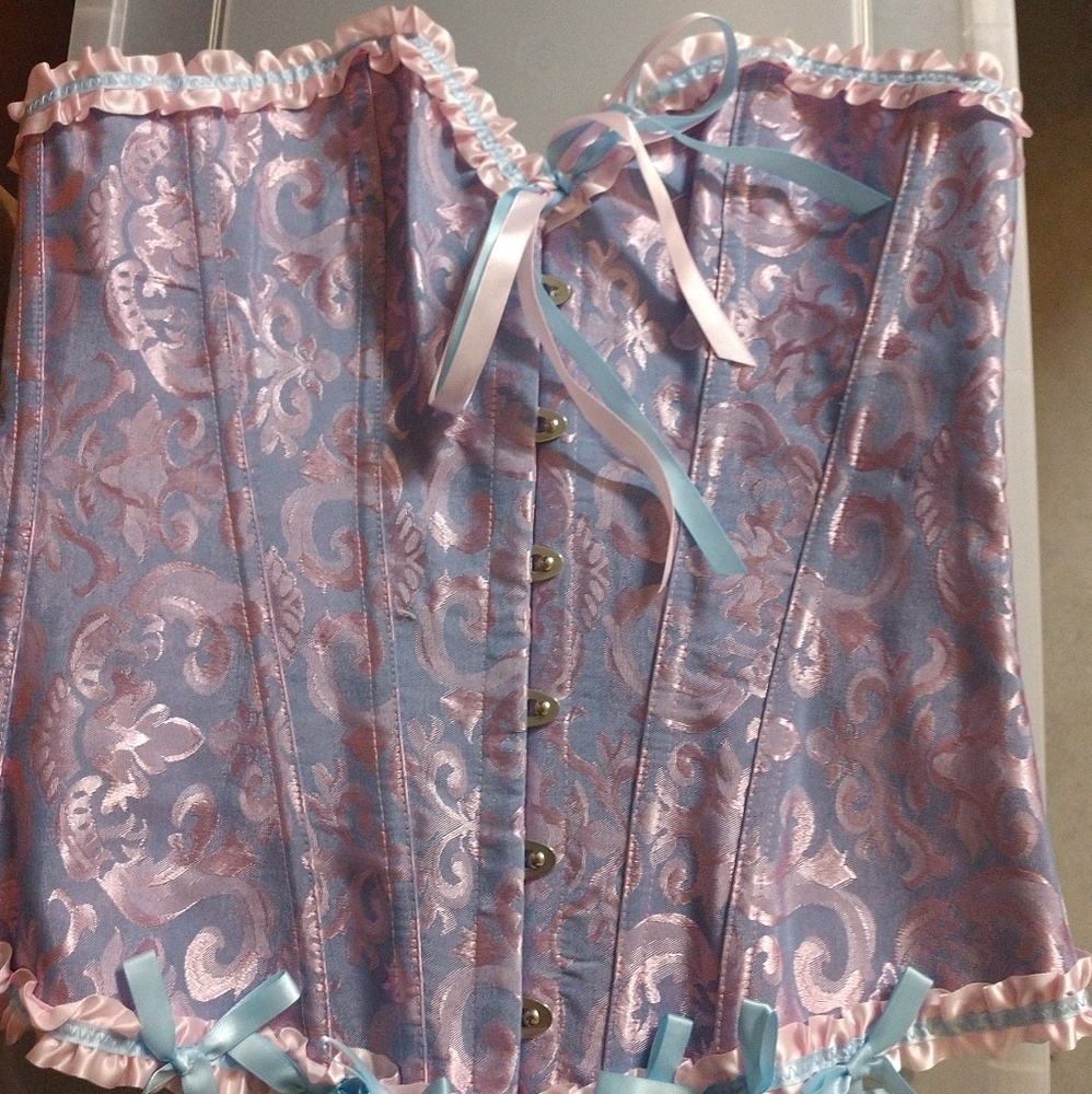Pink and blue corset